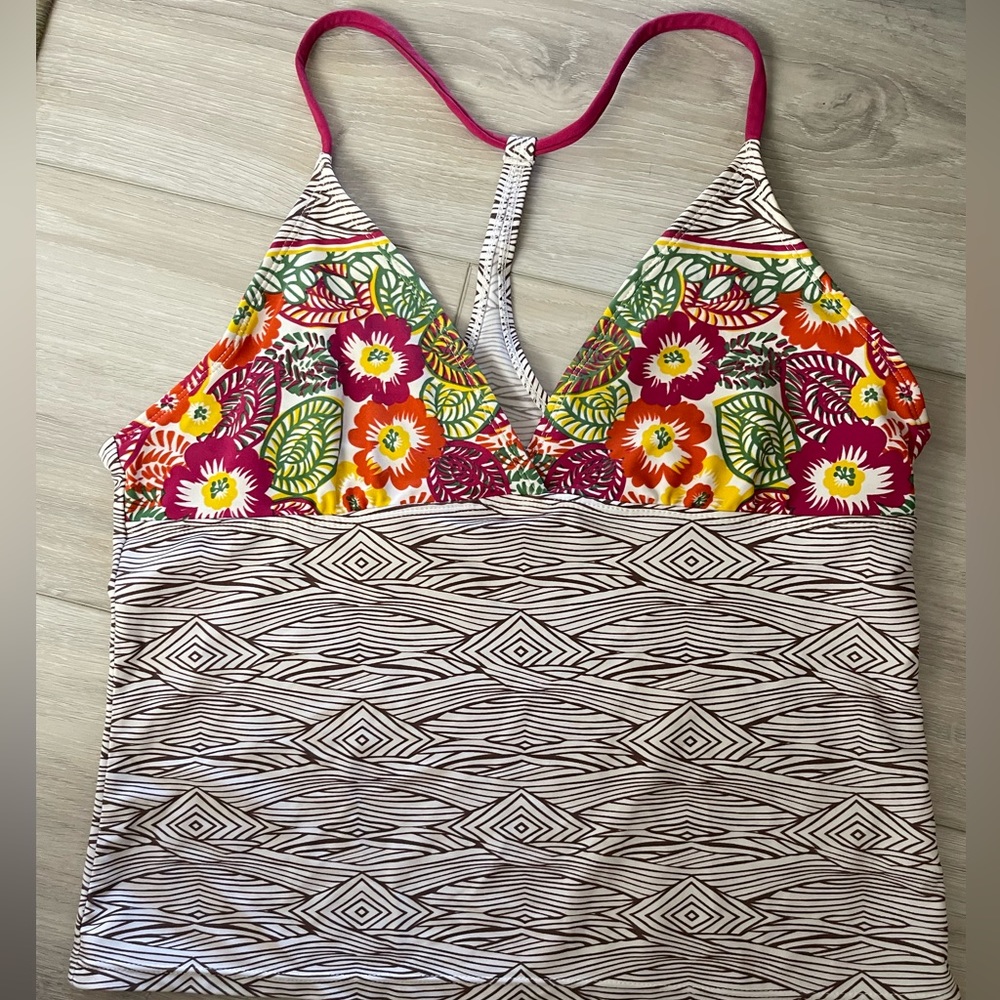 Athleta Multicolored Floral Halter Top Size L